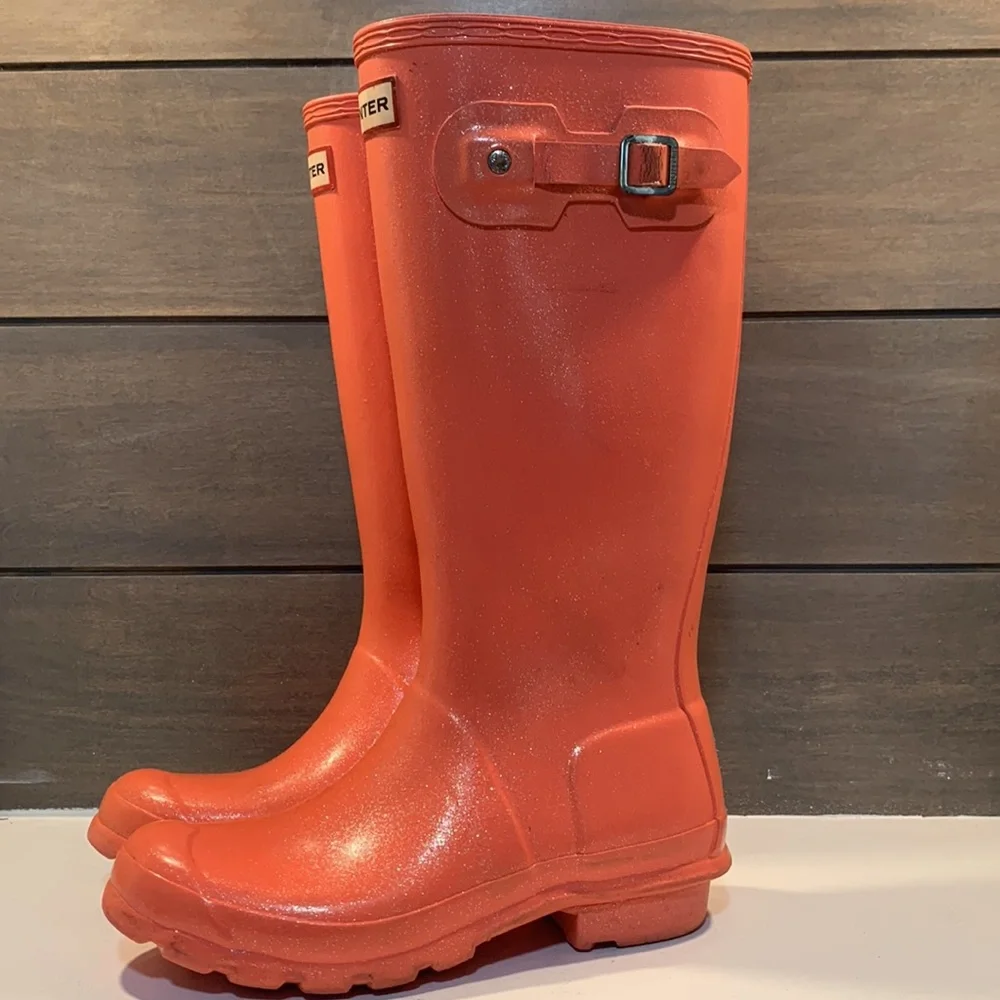 SOL!!! Hunter Boots Original Kids Starcloud Glitter Pink Size 5 Girls - Picture 4 of 8